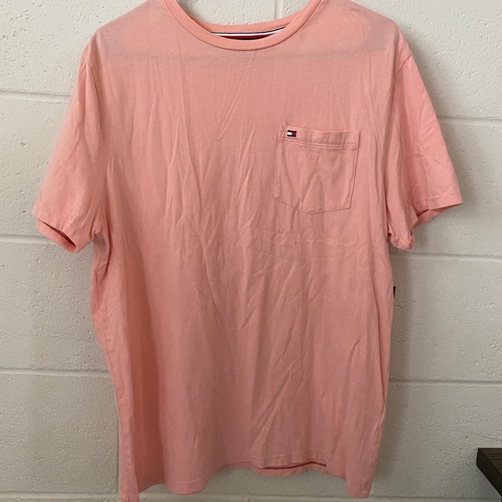 Tommy small logo T-shirt peach color